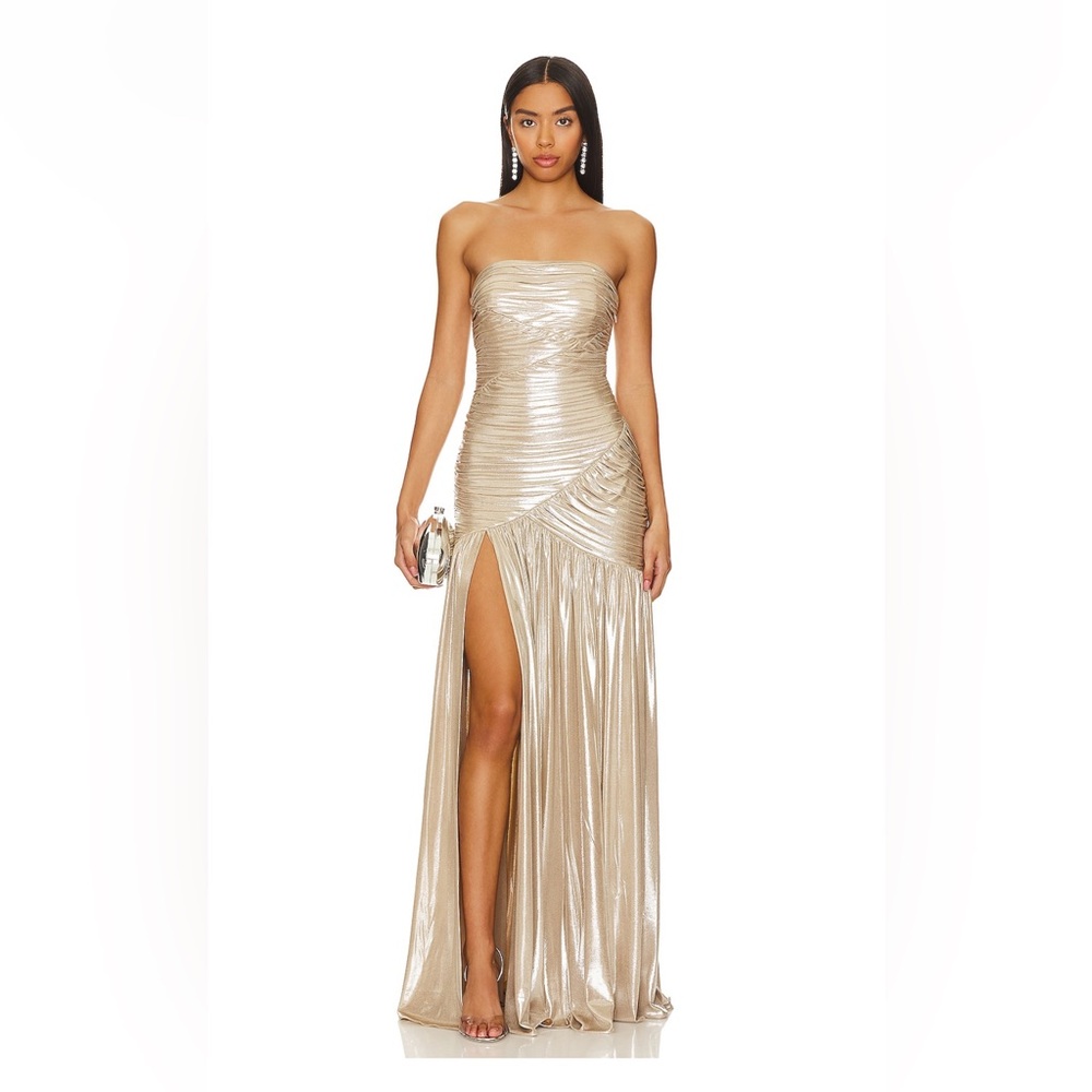 Retrofete Gold Strapless Gown